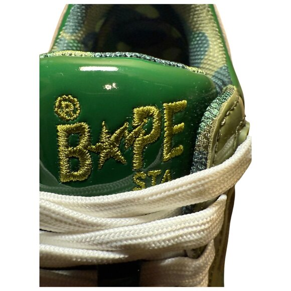 BAPE NEW - A Bathing Ape Road STA Patent Sneaker Green NWT Sz 7M/9W - Picture 6 of 12